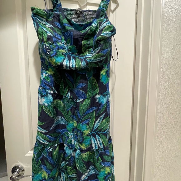 Floral Blue and Green Two Piece Set - Picture 1 of 5